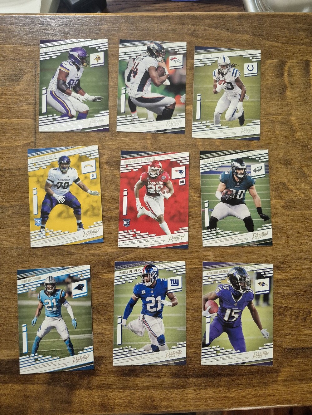 Panini Football Card Set - Green, Purple, Blue, Yellow, Red, White